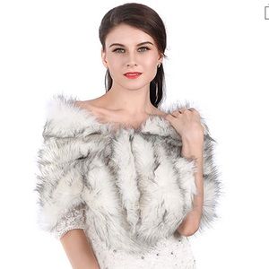 Faux Fur shawl for wedding, bride, bridesmaids